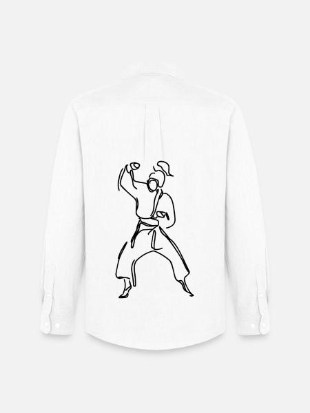 Weibliche Karateka Skizze - Männer Oxford Hemd von Stanley/Stella - Weiß