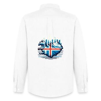 iceland Island 9 - Männer Oxford Hemd von Stanley/Stella - Weiß - Hinten - AI Model Male 185 dark (185cm)