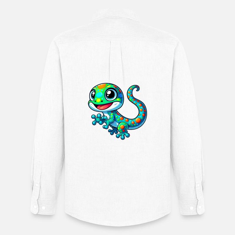 Gecko - Männer Oxford Hemd von Stanley/Stella - Weiß