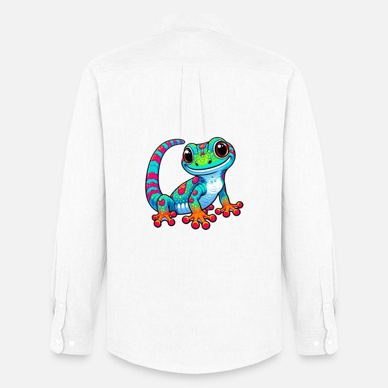 Gecko - Männer Oxford Hemd von Stanley/Stella - Weiß