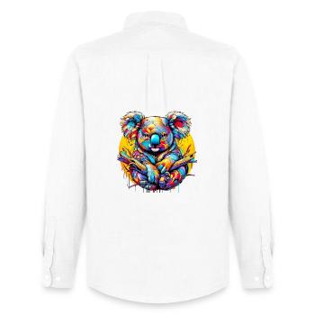 Koala - Men's Oxford Shirt by Stanley/Stella - white - Back - AI Model Male 185 dark (185cm)