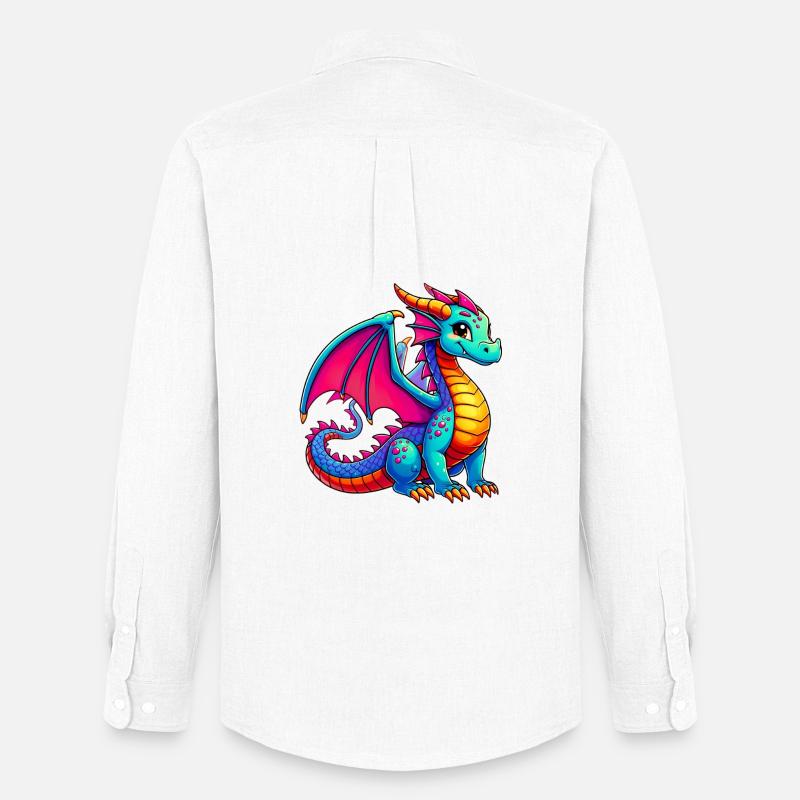 Drache - Männer Oxford Hemd von Stanley/Stella - Weiß