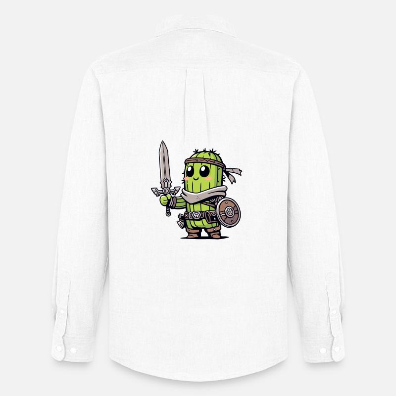 Avocado Knight: Der Bravocado-Krieger - Männer Oxford Hemd von Stanley/Stella - Weiß