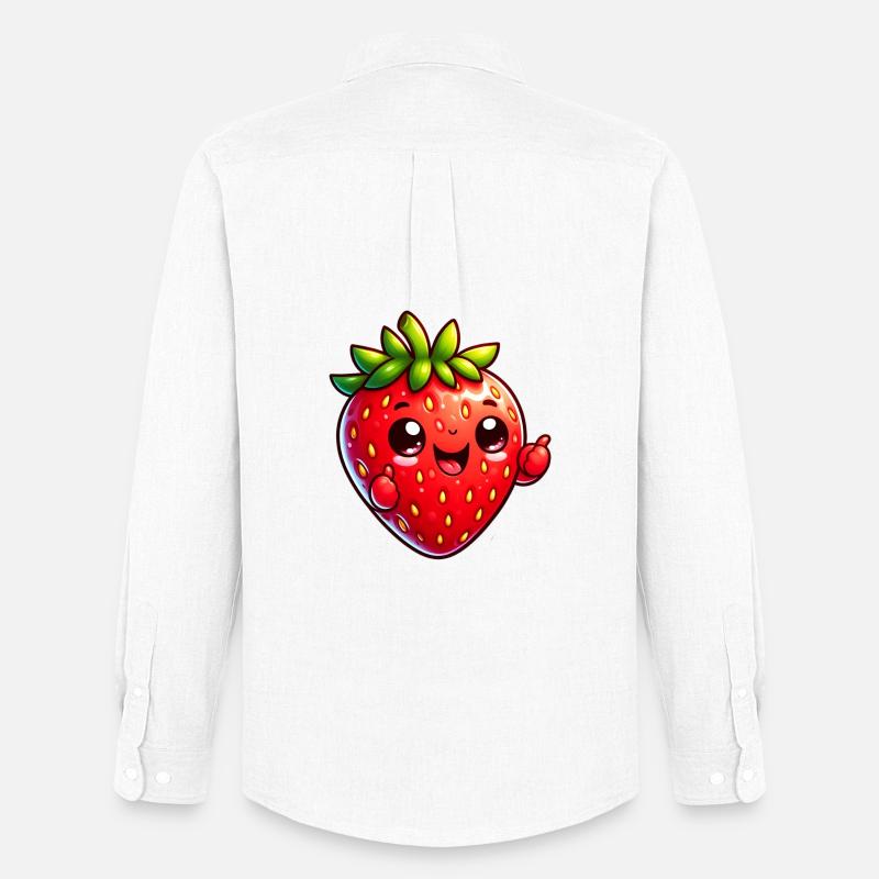 Erdbeer-Erdbeeren - Männer Oxford Hemd von Stanley/Stella - Weiß