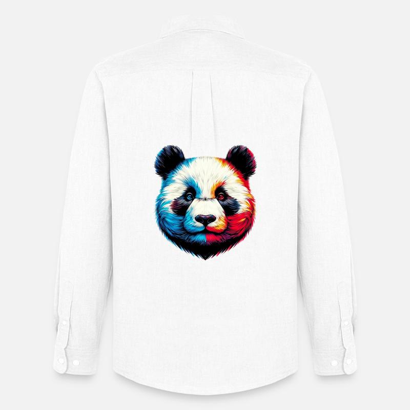Panda - Männer Oxford Hemd von Stanley/Stella - Weiß