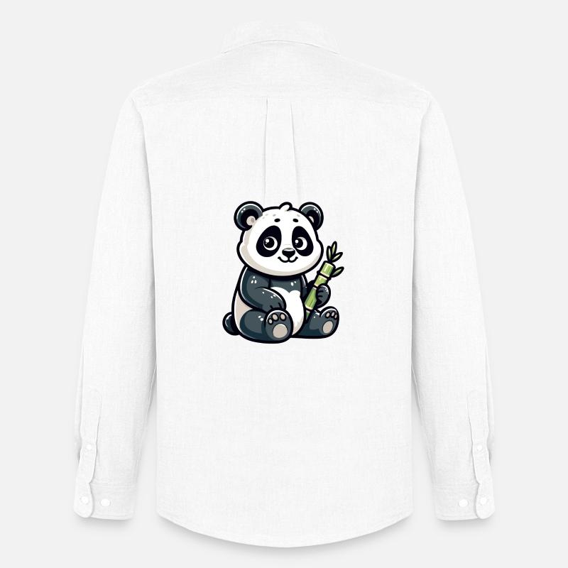 Bamboo Buddy: Der Content-Panda - Männer Oxford Hemd von Stanley/Stella - Weiß