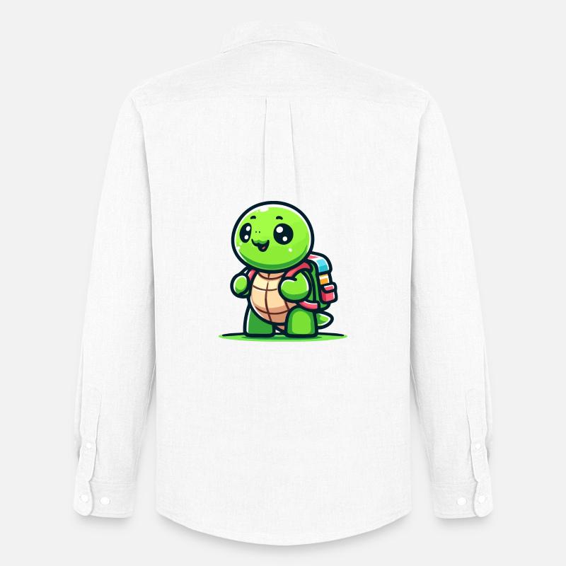 Trailblazer Turtle: Der Entdecker - Männer Oxford Hemd von Stanley/Stella - Weiß