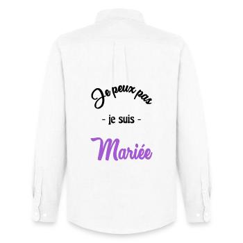 FUTURE MARIEE. EVJF. MARIEE. TEAM. TEAM MARIEE - Chemise Oxford homme Stanley/Stella - blanc - Dos - AI Model Male 185 dark (185cm)