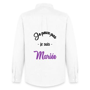 EVJF. MARIEE. TEAM. TEAM MARIEE. FUTURE MARIEE - Chemise Oxford homme Stanley/Stella - blanc - Dos - AI Model Male 185 dark (185cm)