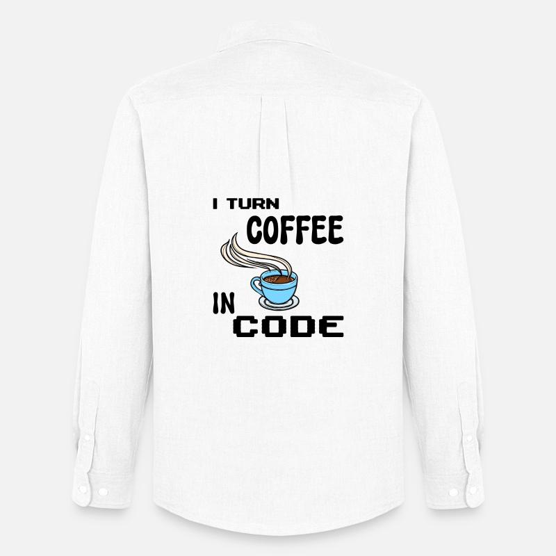 Programmeur de code Scripting Statement Développeur - Chemise Oxford homme Stanley/Stella - blanc