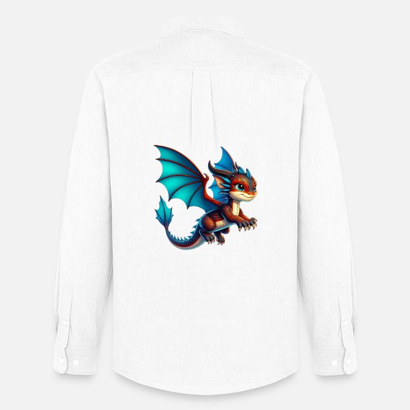 Drache - Männer Oxford Hemd von Stanley/Stella - Weiß