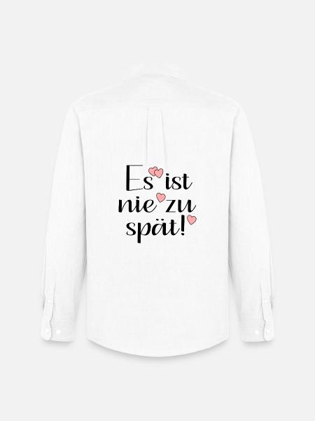 NIE ZU SPÄT - Männer Oxford Hemd von Stanley/Stella - Weiß