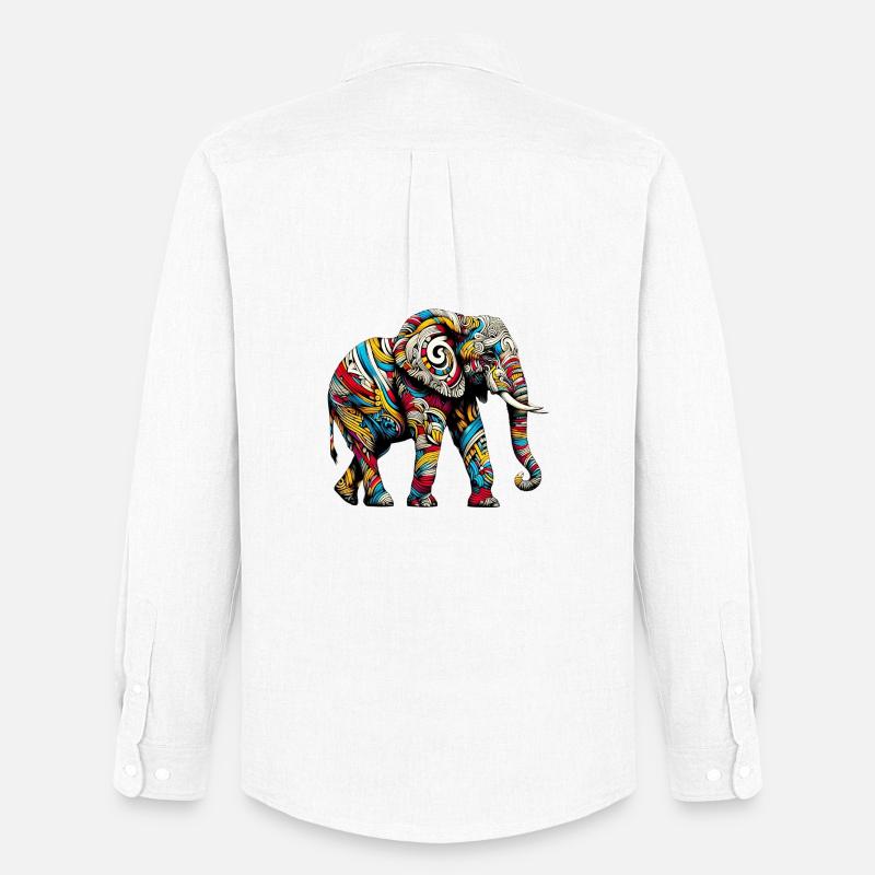 Elefant - Männer Oxford Hemd von Stanley/Stella - Weiß