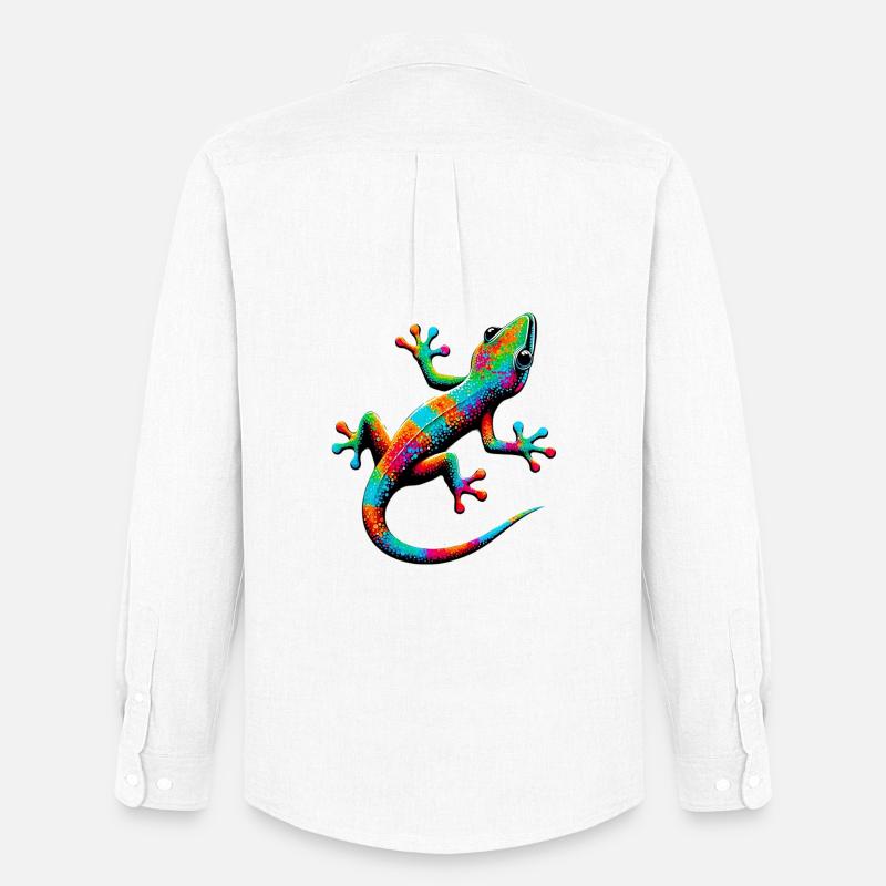 Gecko - Männer Oxford Hemd von Stanley/Stella - Weiß