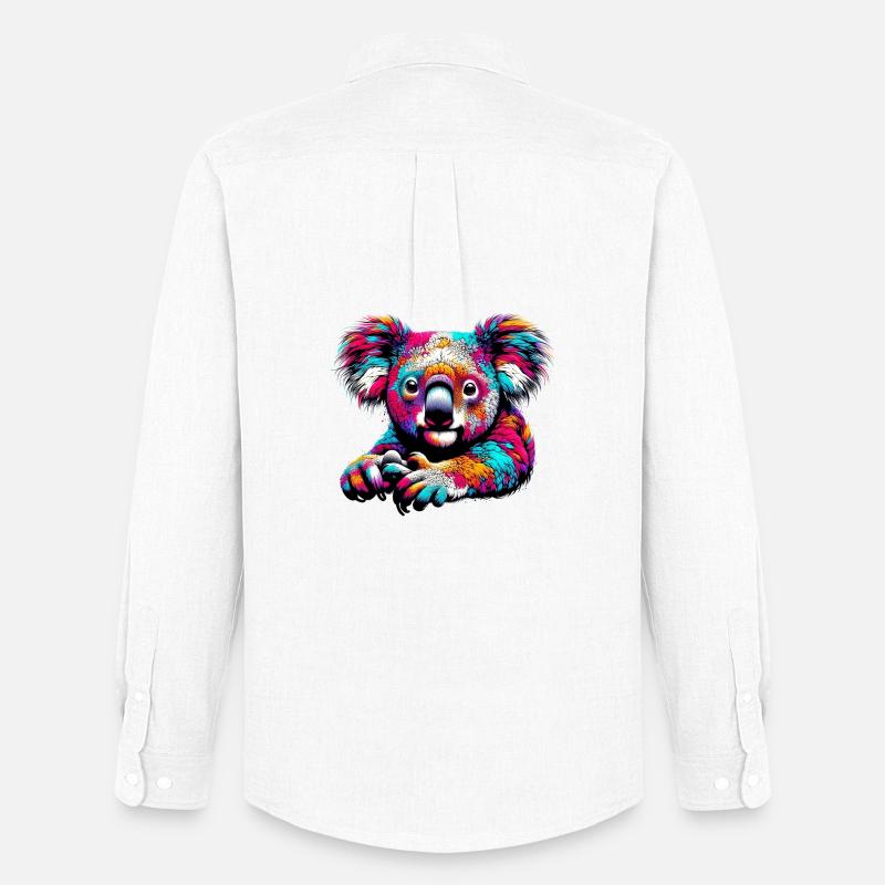 Koala - Männer Oxford Hemd von Stanley/Stella - Weiß