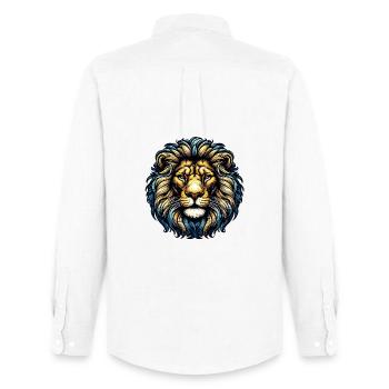 Lion - Men's Oxford Shirt by Stanley/Stella - white - Back - AI Model Male 185 dark (185cm)