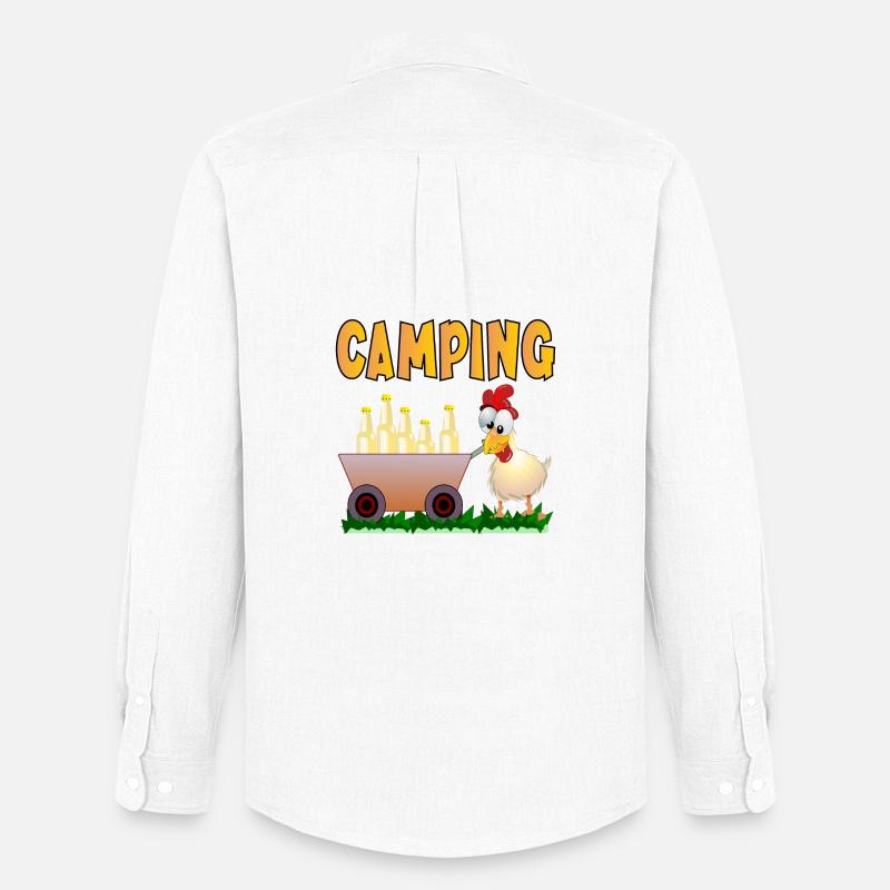 CAMPING GETRÄNKE - Männer Oxford Hemd von Stanley/Stella - Weiß