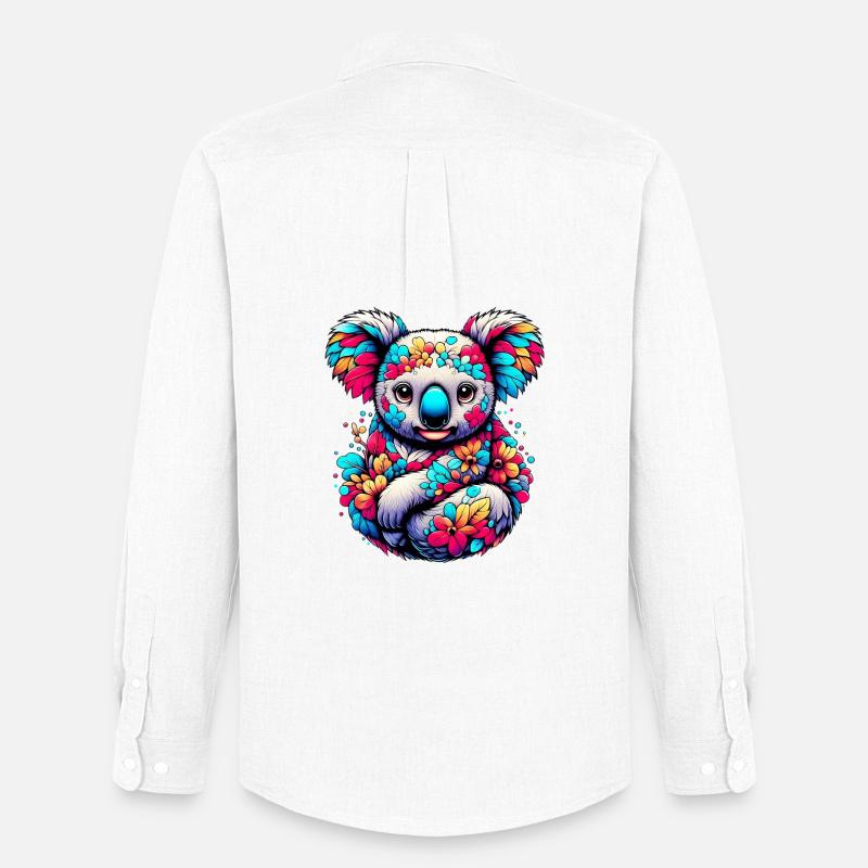 Koala - Männer Oxford Hemd von Stanley/Stella - Weiß