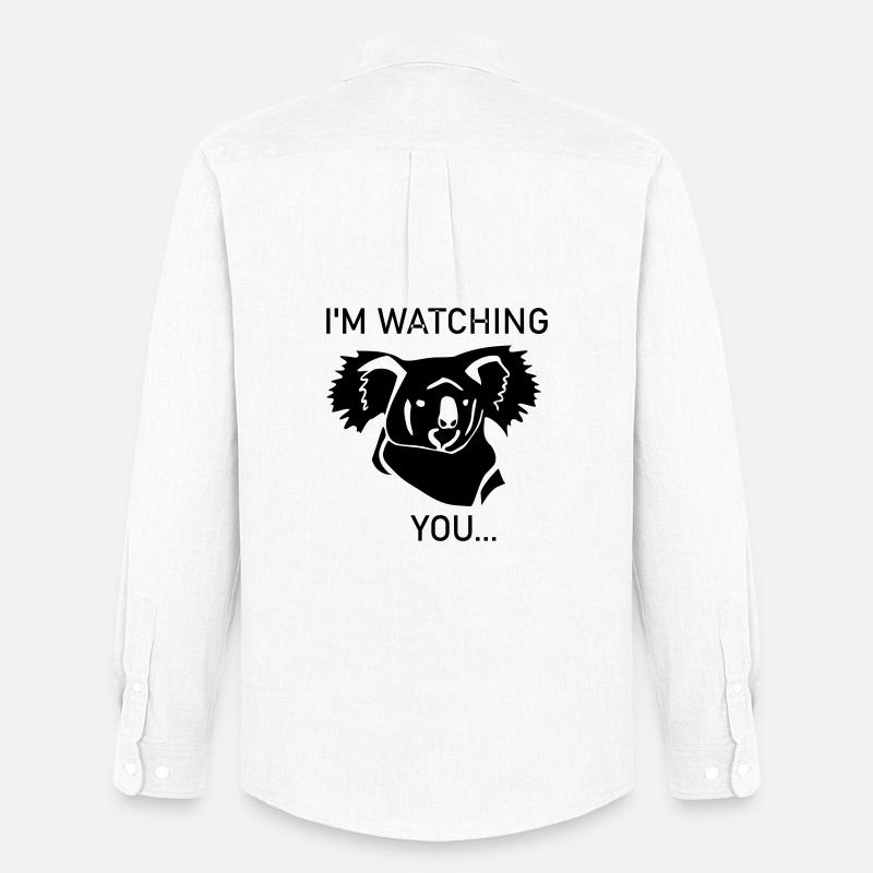 Koala is watching you - Männer Oxford Hemd von Stanley/Stella - Weiß