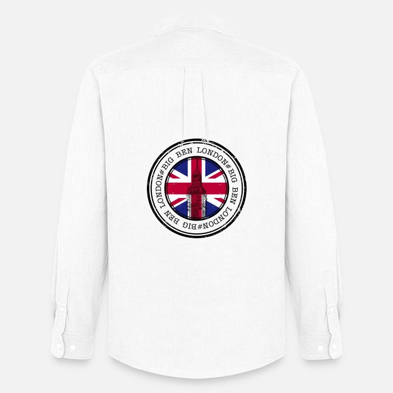 Union Jack Big Ben Stempel - Männer Oxford Hemd von Stanley/Stella - Weiß