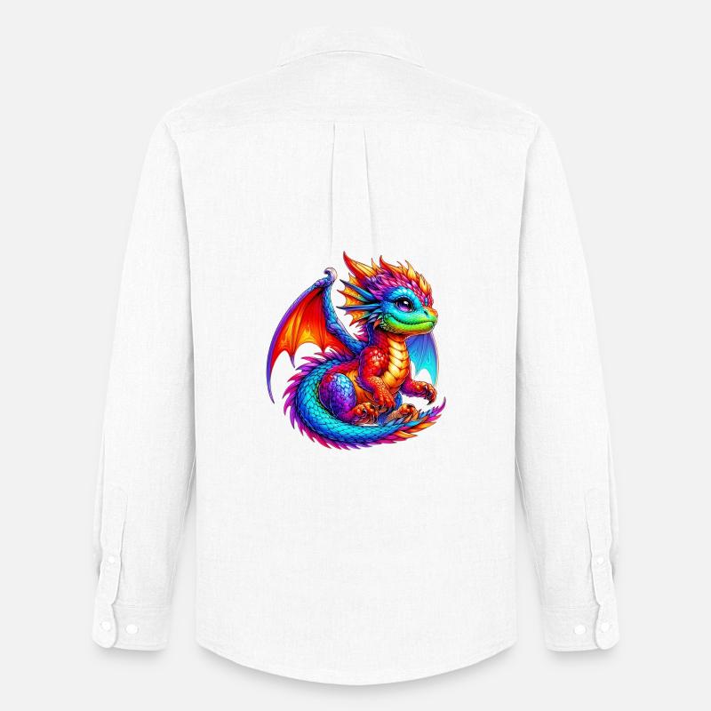 Drache - Männer Oxford Hemd von Stanley/Stella - Weiß
