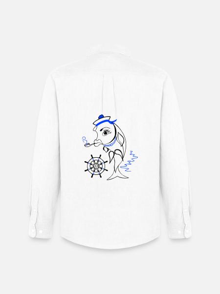 Sailor, Fish, Ahoy - Men's Oxford Shirt by Stanley/Stella - white