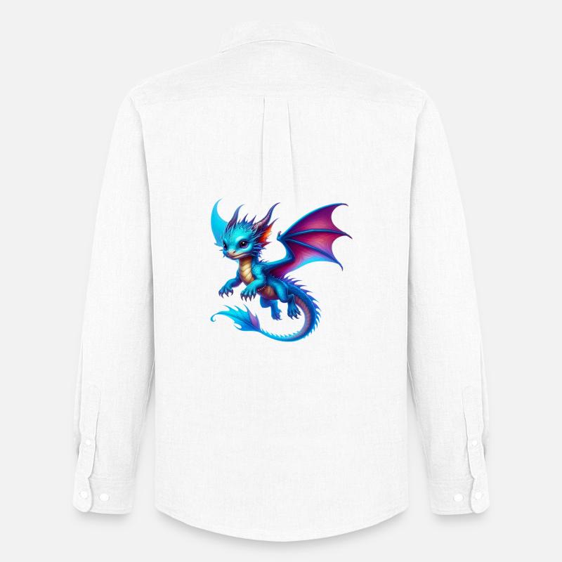 Drache - Männer Oxford Hemd von Stanley/Stella - Weiß