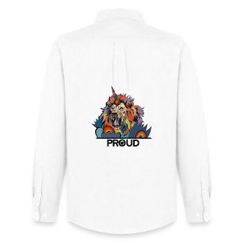 LGBTQIA Lion Unicorn Pride - Men's Oxford Shirt by Stanley/Stella - white - Back - AI Model Male 185 dark (185cm)