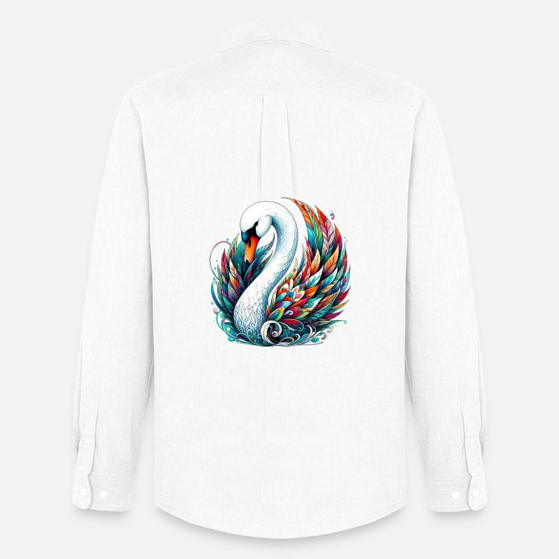 Schwan - Männer Oxford Hemd von Stanley/Stella - Weiß