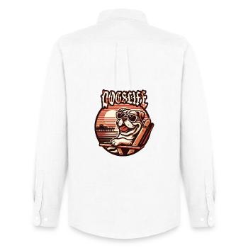 dog Usedom T-Shirt – Ostsee Streetwear Design - Männer Oxford Hemd von Stanley/Stella - Weiß - Hinten - AI Model Male 185 dark (185cm)