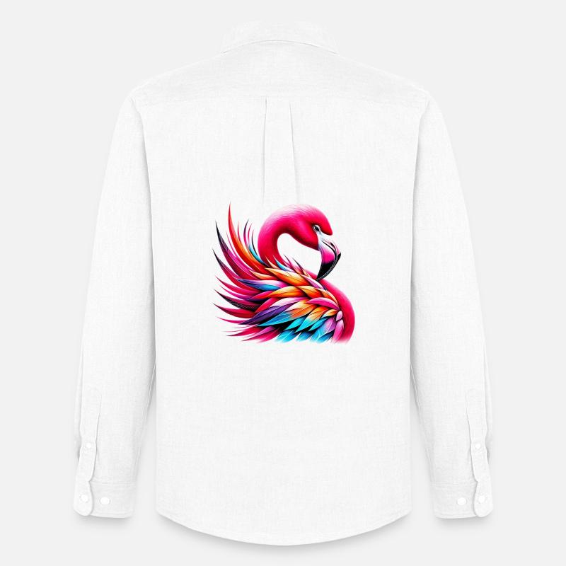 Flamingo - Männer Oxford Hemd von Stanley/Stella - Weiß