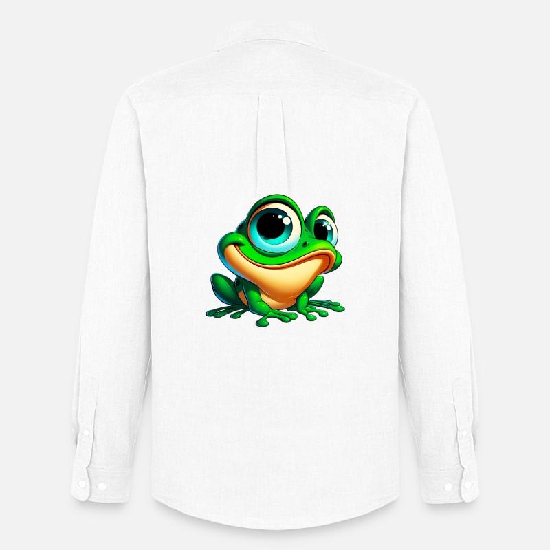 Frosch - Männer Oxford Hemd von Stanley/Stella - Weiß