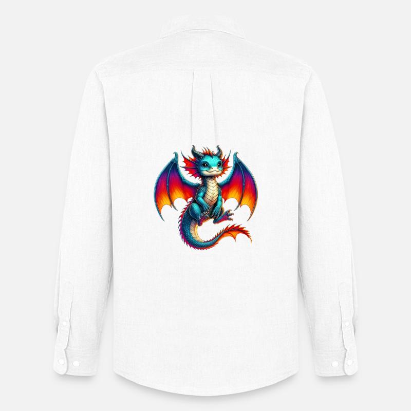 Drache - Männer Oxford Hemd von Stanley/Stella - Weiß
