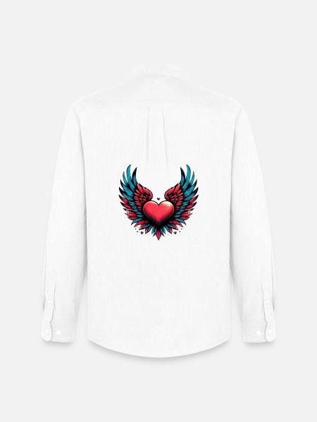 Heart with Wings - Men's Oxford Shirt by Stanley/Stella - white