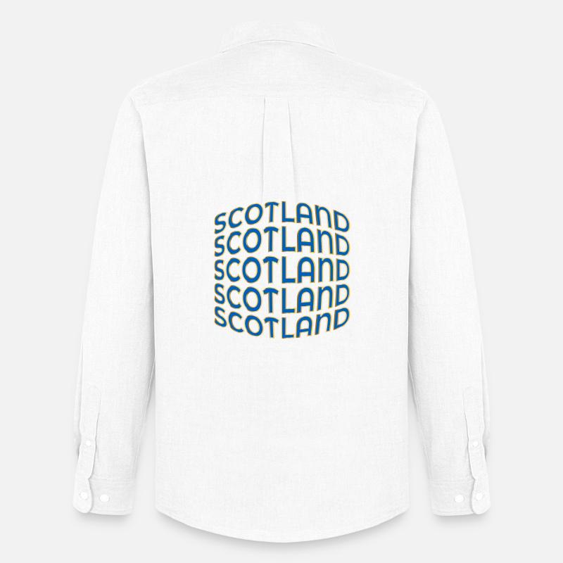 SCHOTTLAND GROSSBRITANNIEN - Männer Oxford Hemd von Stanley/Stella - Weiß
