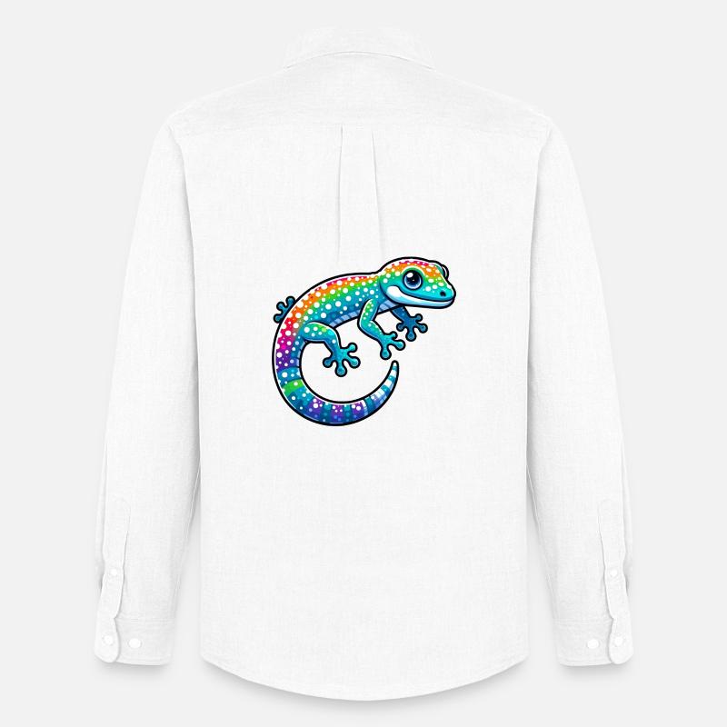 Gecko - Männer Oxford Hemd von Stanley/Stella - Weiß