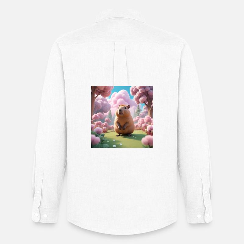 Capybara - Männer Oxford Hemd von Stanley/Stella - Weiß