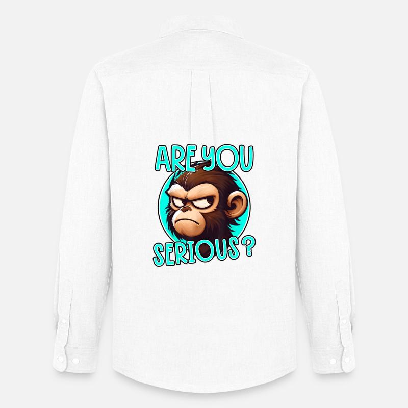 Bist du Serious Monkey? - Männer Oxford Hemd von Stanley/Stella - Weiß