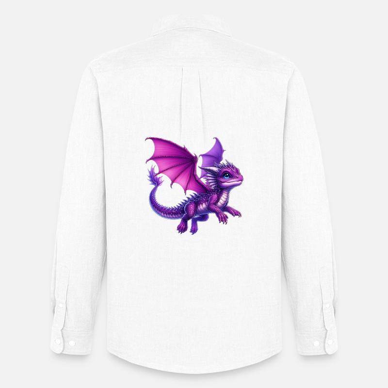 Drache - Männer Oxford Hemd von Stanley/Stella - Weiß