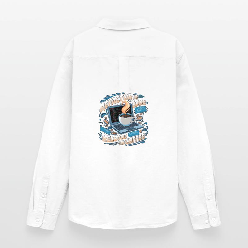 Programmers generate code from coffee Men's Oxford Shirt by Stanley/Stella
