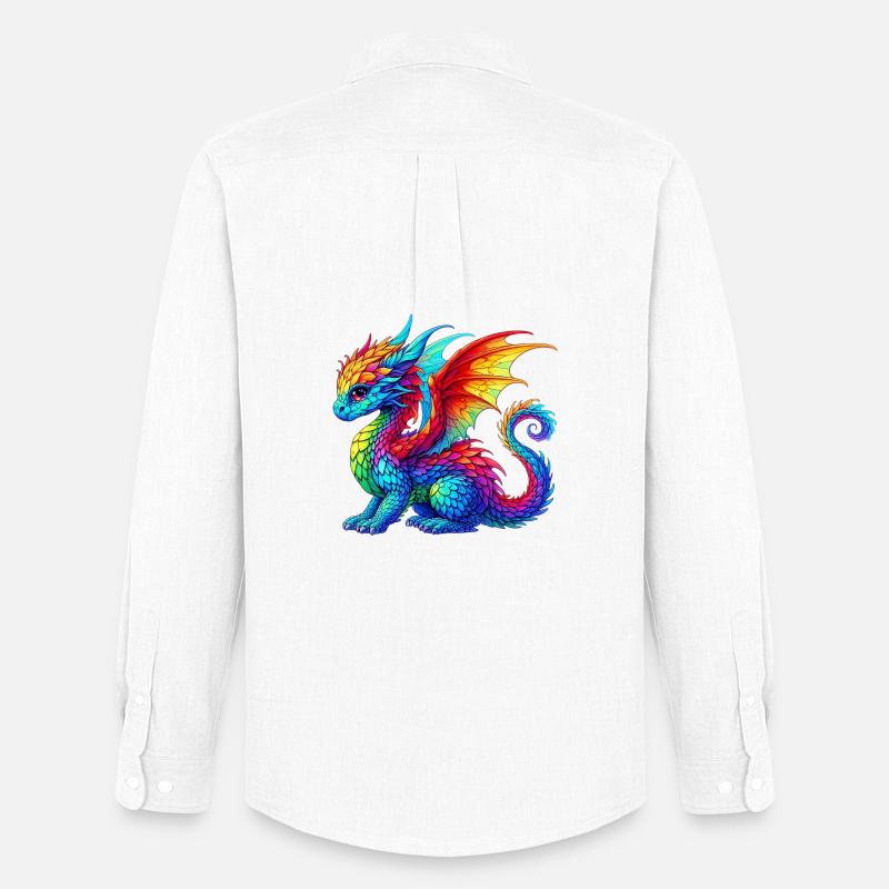 Drache - Männer Oxford Hemd von Stanley/Stella - Weiß