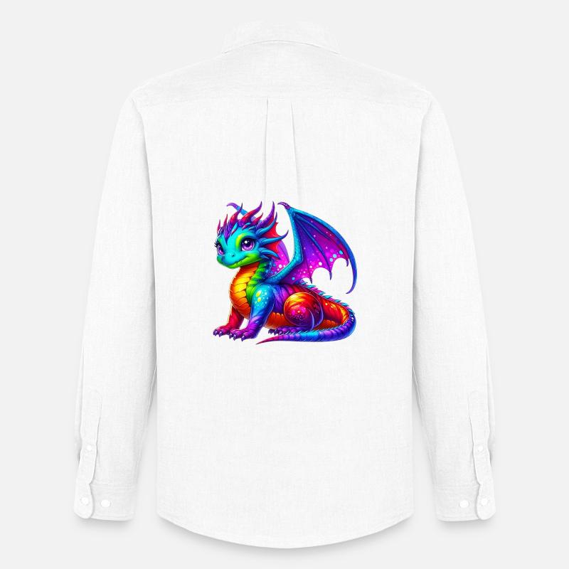 Drache - Männer Oxford Hemd von Stanley/Stella - Weiß