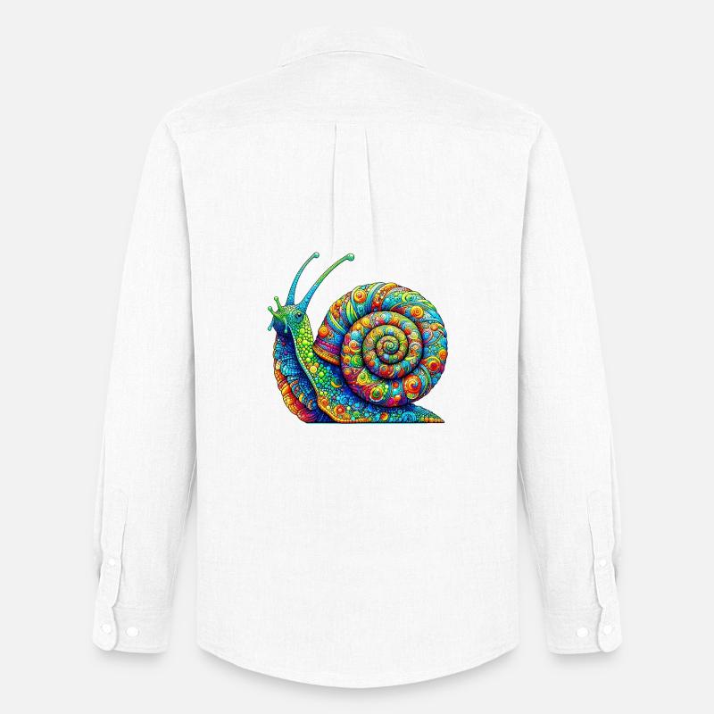 Schnecke - Männer Oxford Hemd von Stanley/Stella - Weiß