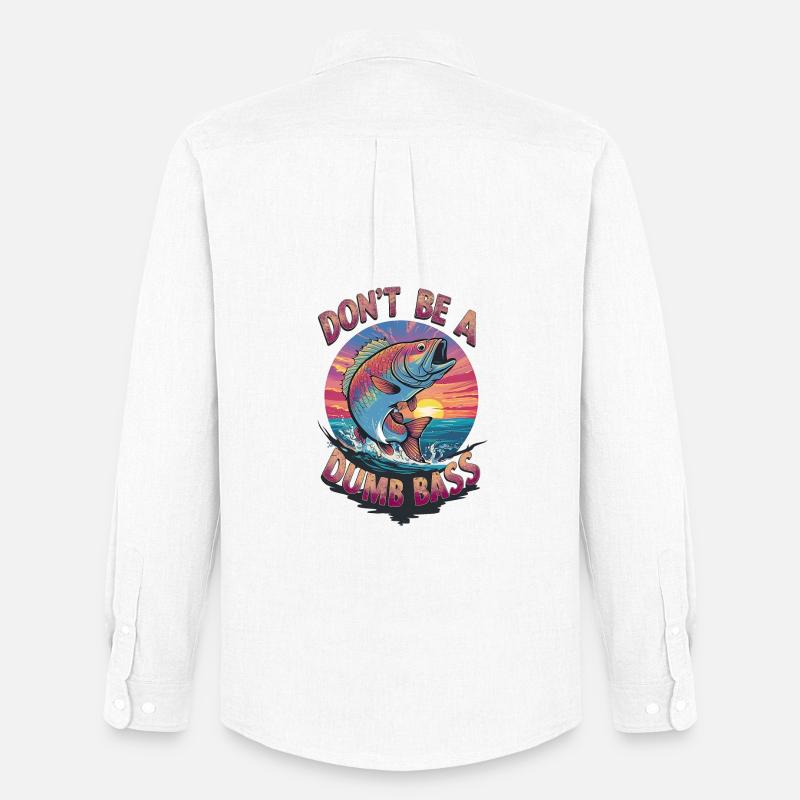 Var inte en dum bas visuell - Stanley/Stella Oxfordskjorta Herr - vit