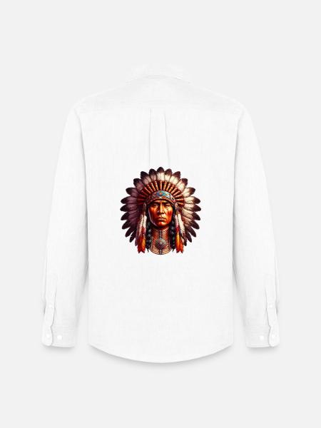 American Indian American - Men's Oxford Shirt by Stanley/Stella - white