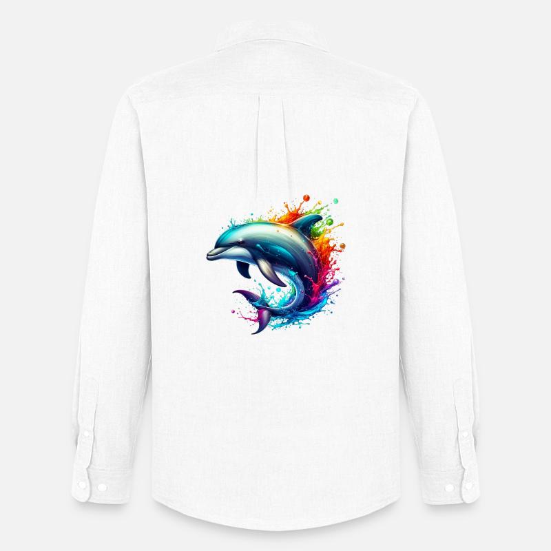 Delfin - Männer Oxford Hemd von Stanley/Stella - Weiß