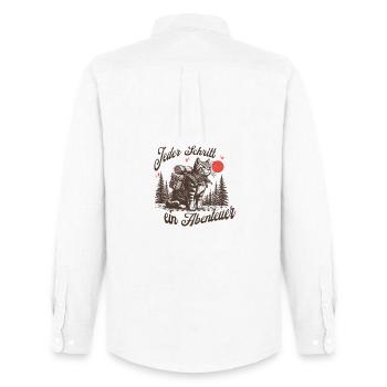Promeneur de chats aventureux près du ciel nocturne - Chemise Oxford homme Stanley/Stella - blanc - Dos - AI Model Male 185 dark (185cm)