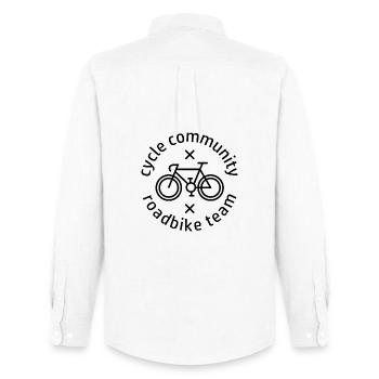 Fahrrad Rennrad Tour Logo Mannschaft Gravel Icon - Männer Oxford Hemd von Stanley/Stella - Weiß - Hinten - AI Model Male 185 dark (185cm)