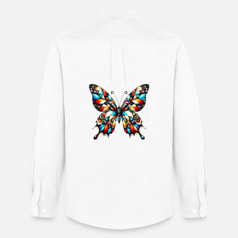 Schmetterling - Männer Oxford Hemd von Stanley/Stella - Weiß