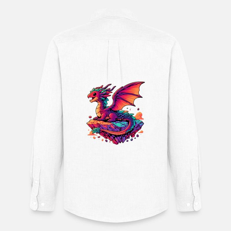 Drache - Männer Oxford Hemd von Stanley/Stella - Weiß